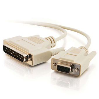 CABLES TO GO, 10FT, DB25 MALE TO DB9 FEMALE NULL MODEM CABLE